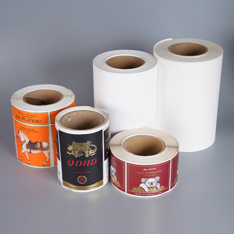 Self-Adhesive Wine Bottle Label JS085H1 – 100gsm Ice Bucket-Proof Cotton Paper / Hot Melt / 60gsm White Glassine