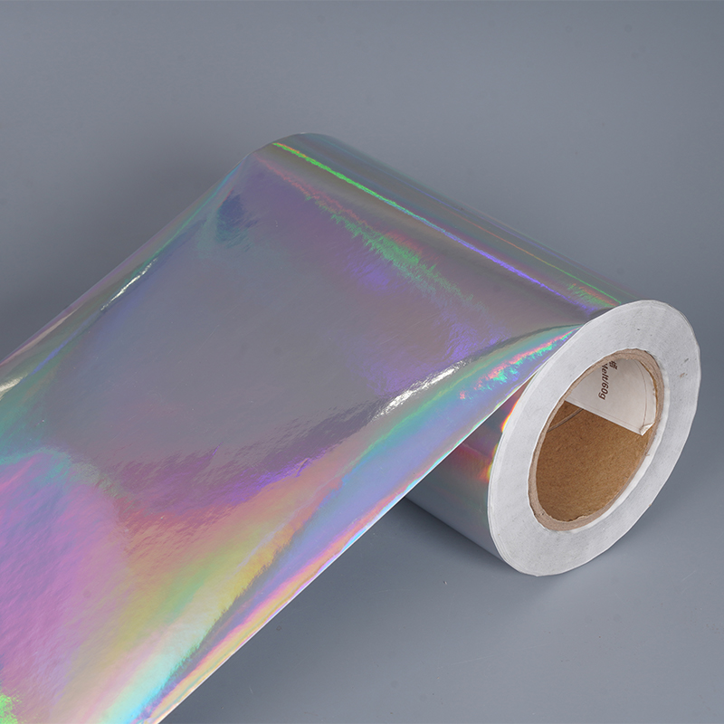 Self-Adhesive Metallized Paper Label JS026H1 – 80gsm Plain Holographic Paper / Hot Melt / 60gsm White Glassine