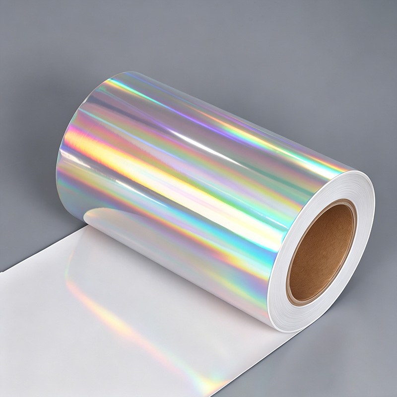 Self-Adhesive Metallized Paper Label JS026H1 – 80gsm Plain Holographic Paper / Hot Melt / 60gsm White Glassine