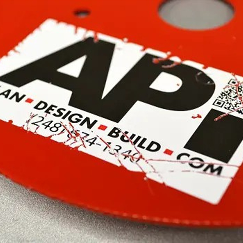 80 mic layered destructive film/ Acrylic / 80 gsm white glassine