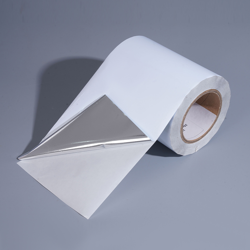 25mic Aluminum glossy white PET / A- tire adheisve 50g / 80g white glassine